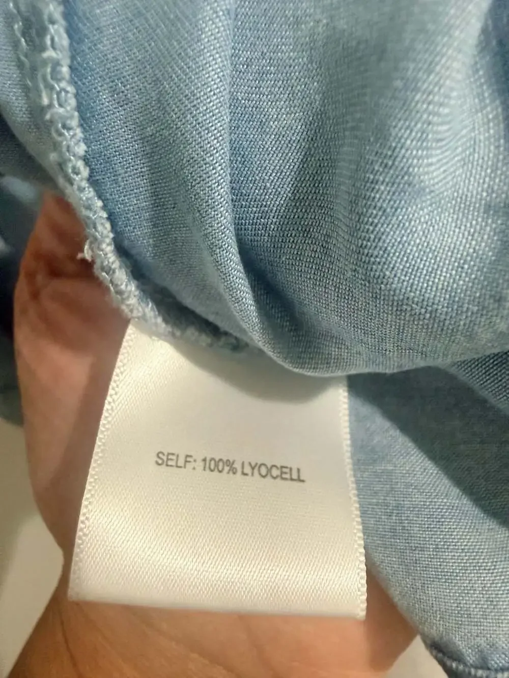 Jane + Delancey Short Sleeve Lyocell Light Wash Denim Button-Down Shirt